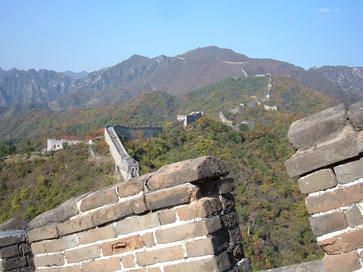 Crenellations and the hills beyond
